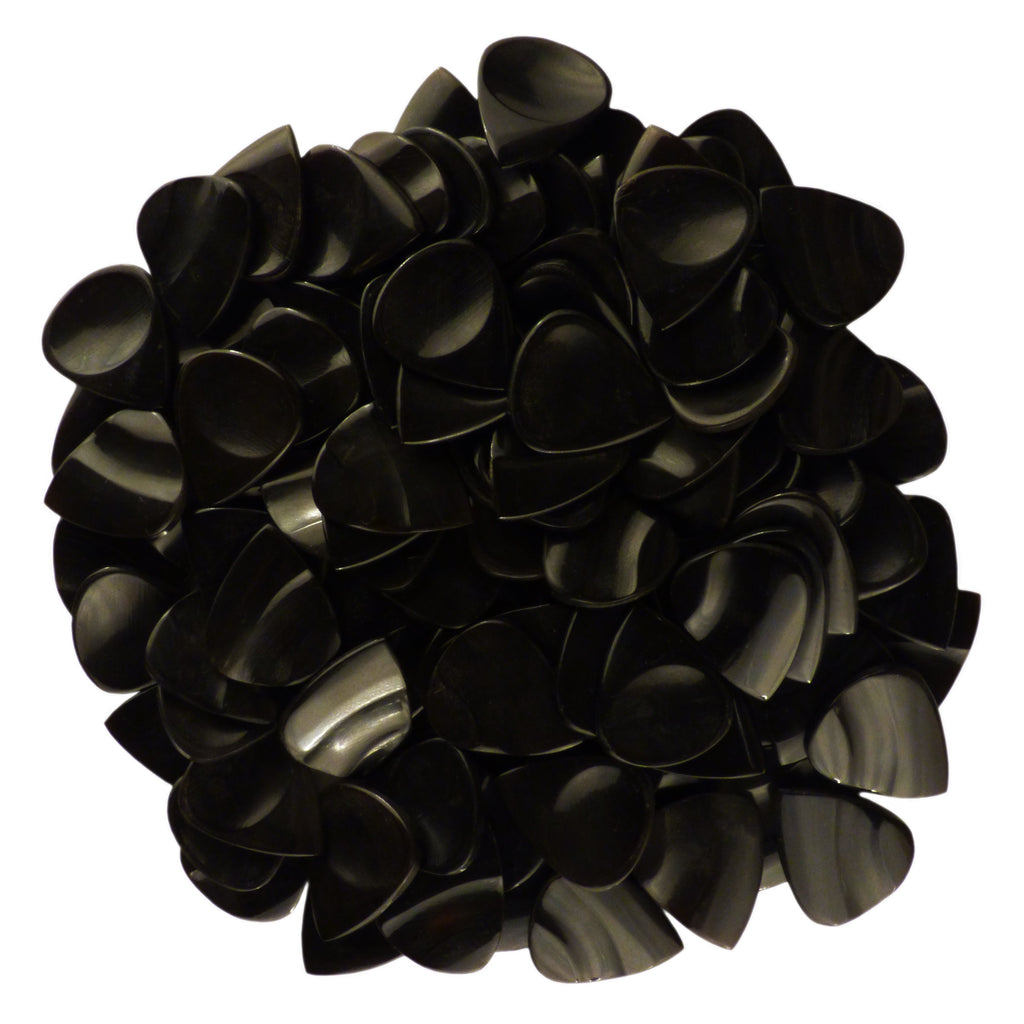 Black Buffalo Horn Guitar Or Bass Pick - 3.0 mm Ultra Heavy Gauge - 351 Groove Shape - Polished Finish Handmade Specialty Exotic Plectrum Exotic Plectrums