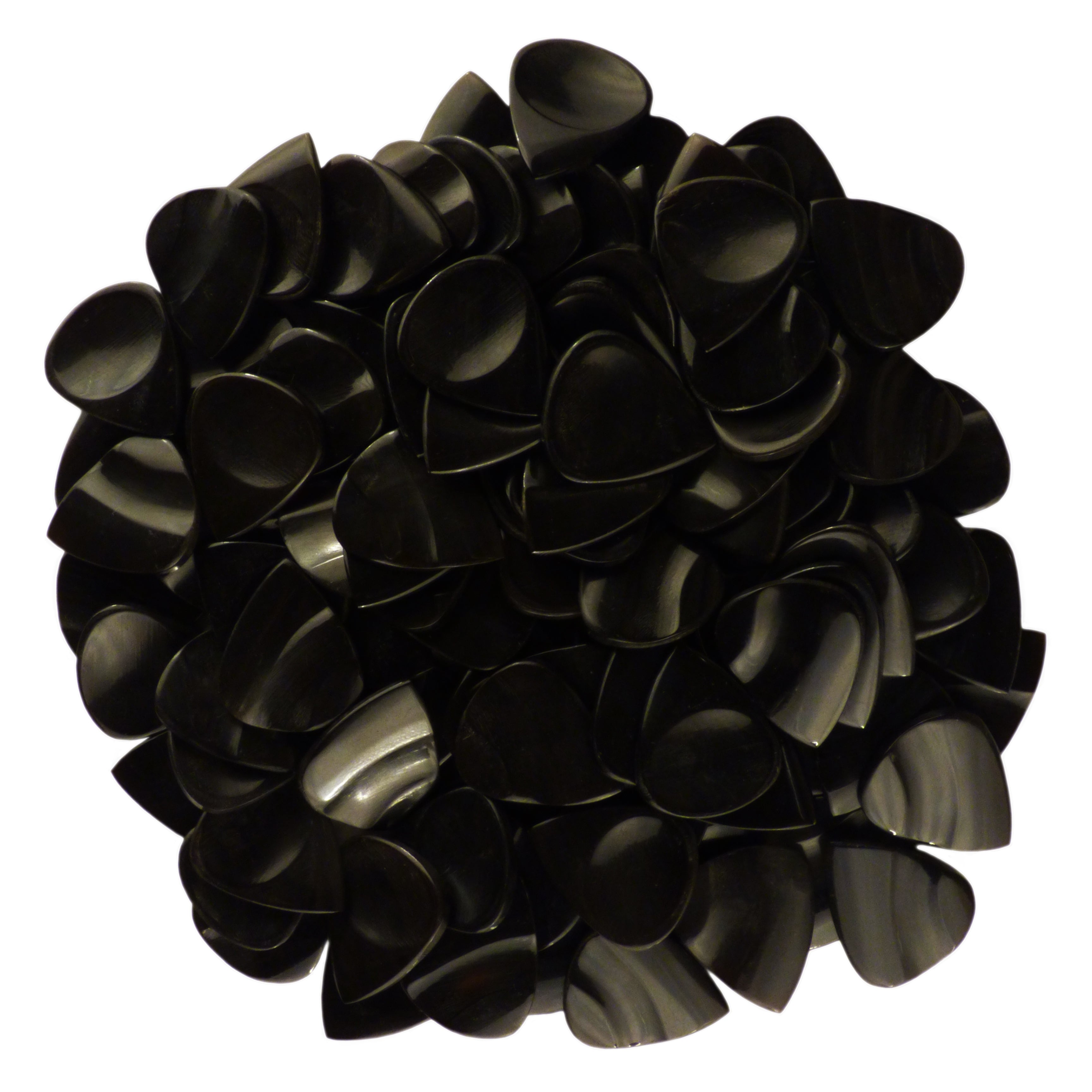 Black Buffalo Horn Guitar Or Bass Pick - 3.0 mm Ultra Heavy Gauge - 351 Groove Shape - Polished Finish Handmade Specialty Exotic Plectrum Exotic Plectrums