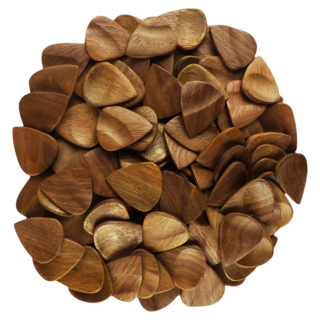 Walnut Wood Guitar Or Bass Pick - 3.0 mm Ultra Heavy Gauge - 351 Groove Shape - Natural Finish Handmade Specialty Exotic Plectrum Exotic Plectrums