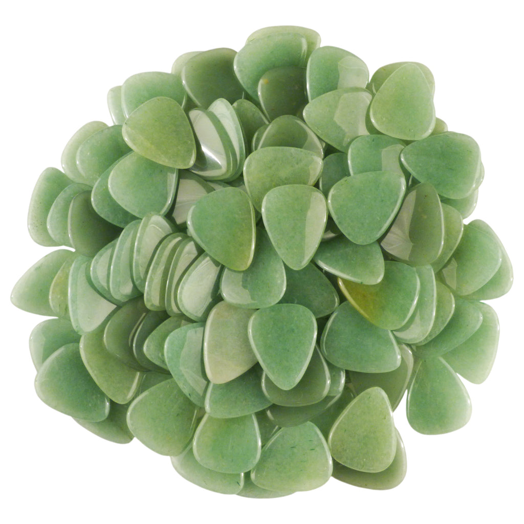 Green Aventurine Stone Guitar Or Bass Pick - 3.0 mm Ultra Heavy Gauge - 351 Shape - Specialty Handmade Gemstone Exotic Plectrum Exotic Plectrums