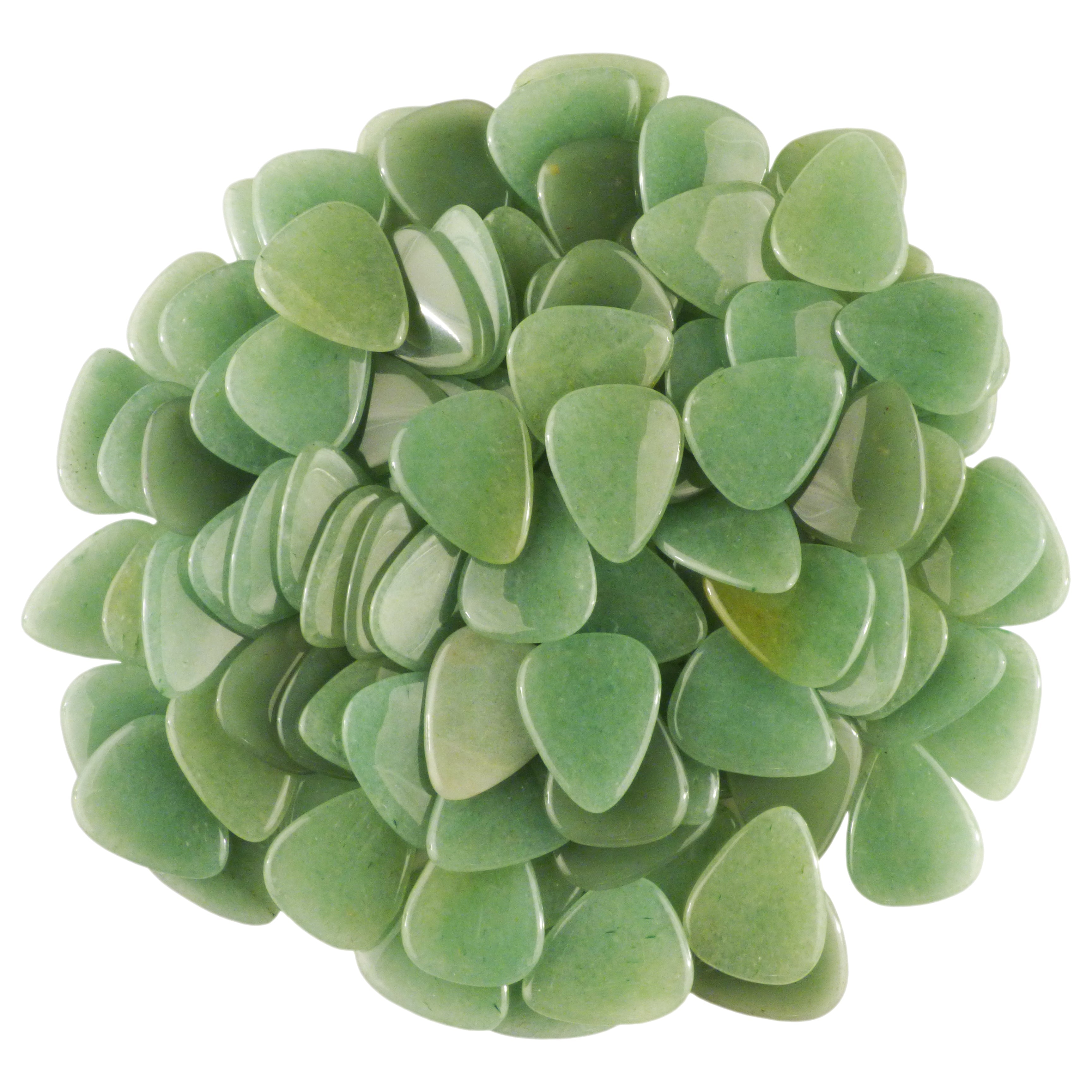 Green Aventurine Stone Guitar Or Bass Pick - 3.0 mm Ultra Heavy Gauge - 351 Shape - Specialty Handmade Gemstone Exotic Plectrum Exotic Plectrums