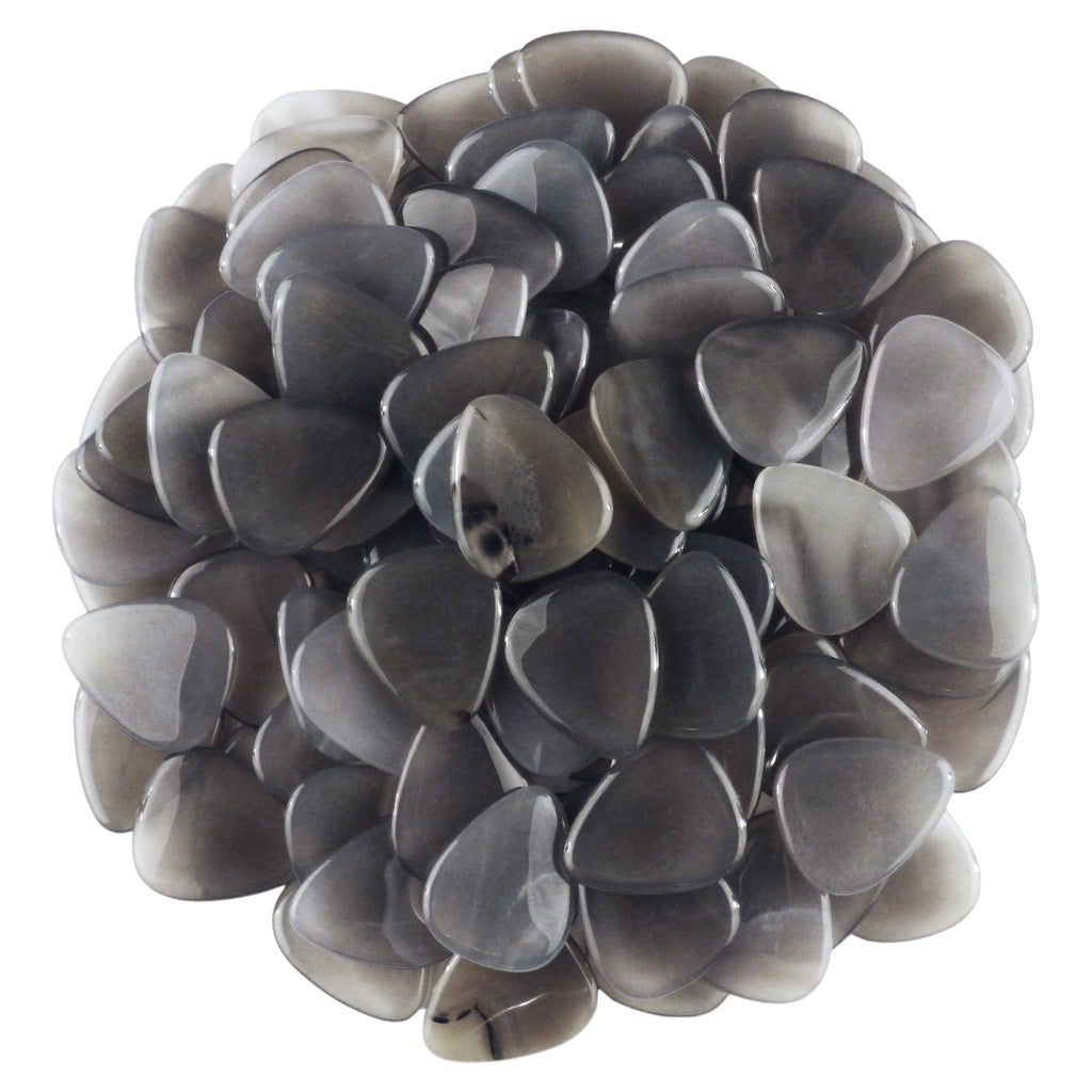 Grey Agate Stone Guitar Or Bass Pick - 3.0 mm Ultra Heavy Gauge - 351 Shape - Specialty Handmade Gemstone Exotic Plectrum Exotic Plectrums