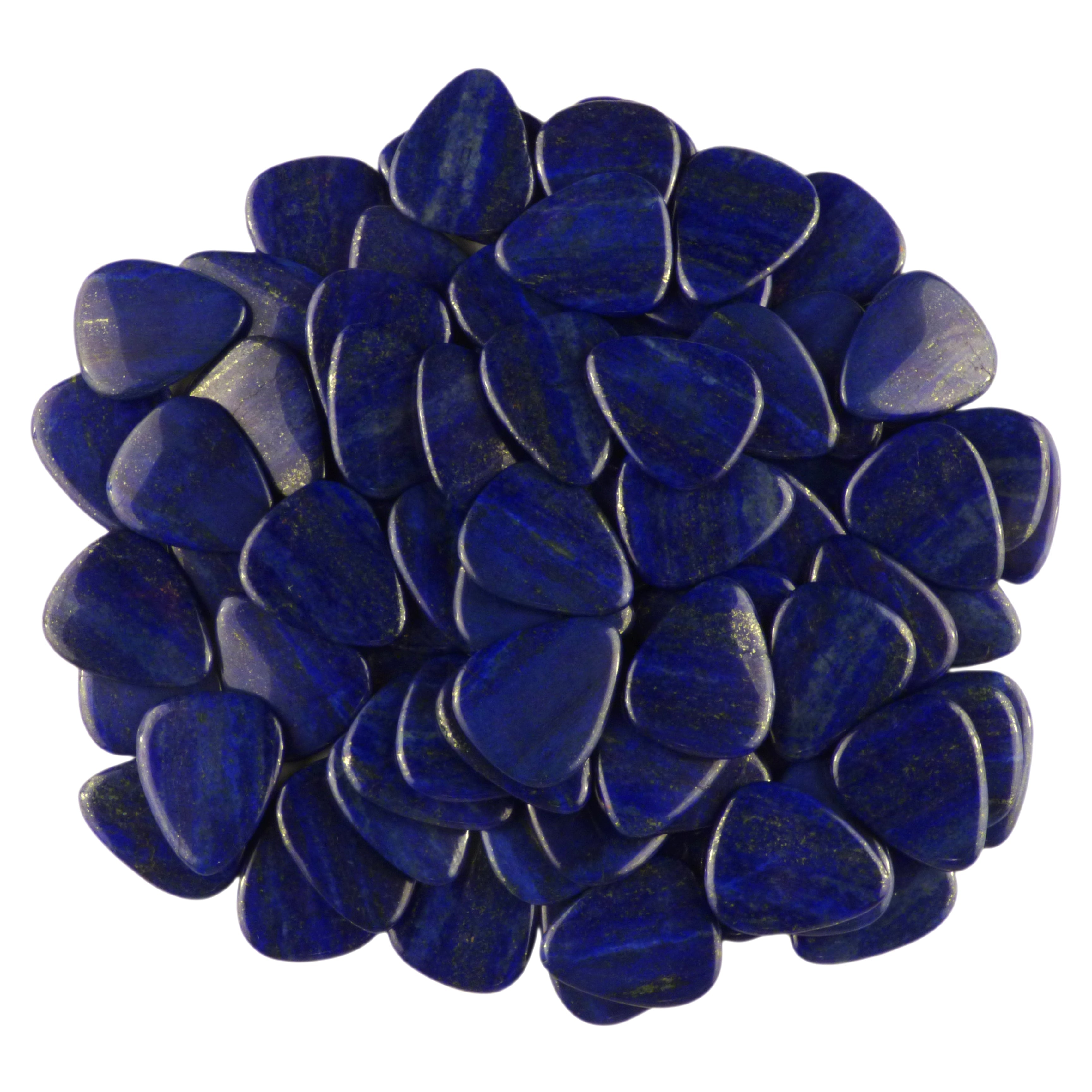 Lapis Lazuli Stone Guitar Or Bass Pick - 3.0 mm Ultra Heavy Gauge - 351 Shape - Specialty Handmade Gemstone Exotic Plectrum Exotic Plectrums