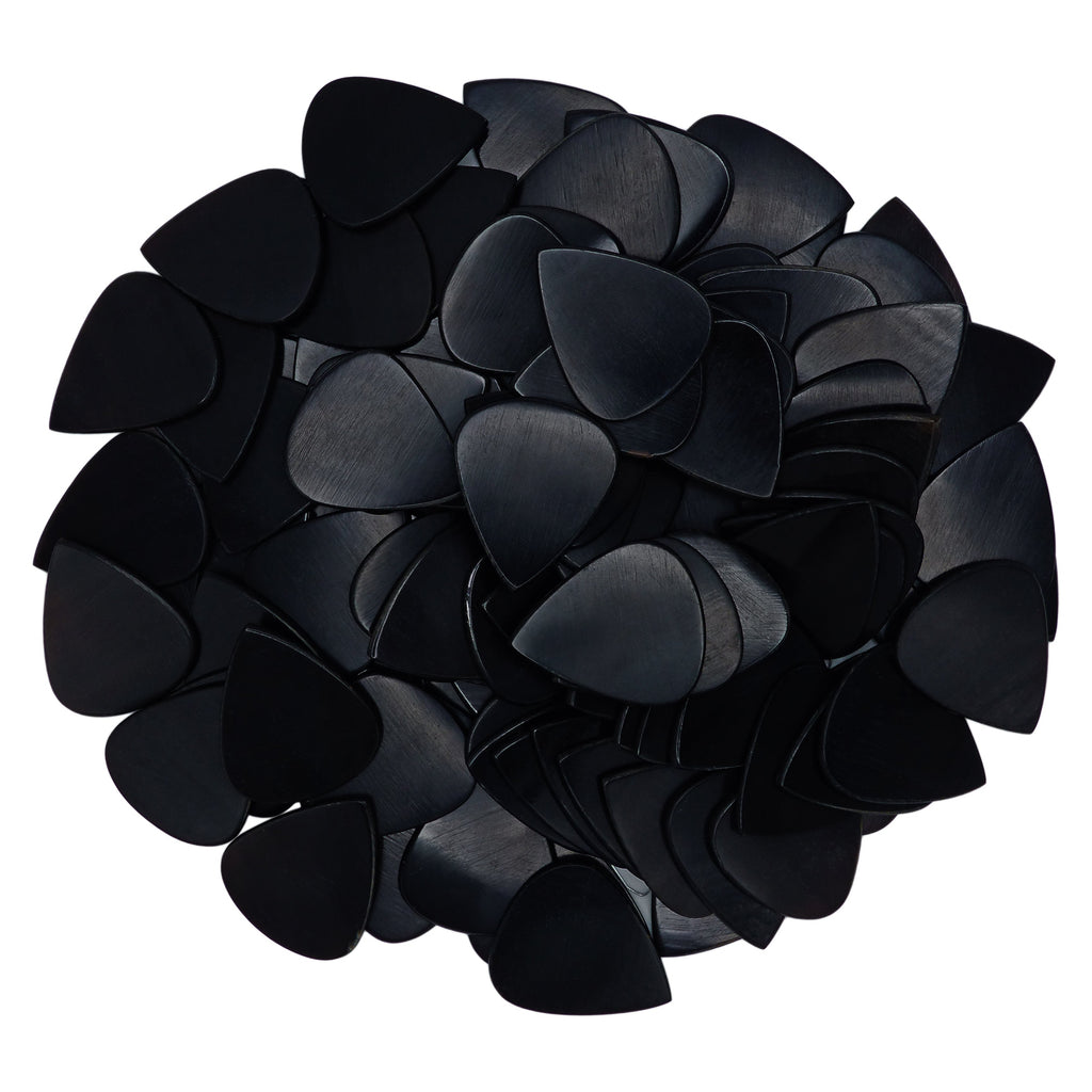Black Buffalo Horn Guitar Or Bass Pick - 1.5 mm Heavy Gauge - 351 Shape - Natural Finish Handmade Specialty Exotic Plectrum Exotic Plectrums