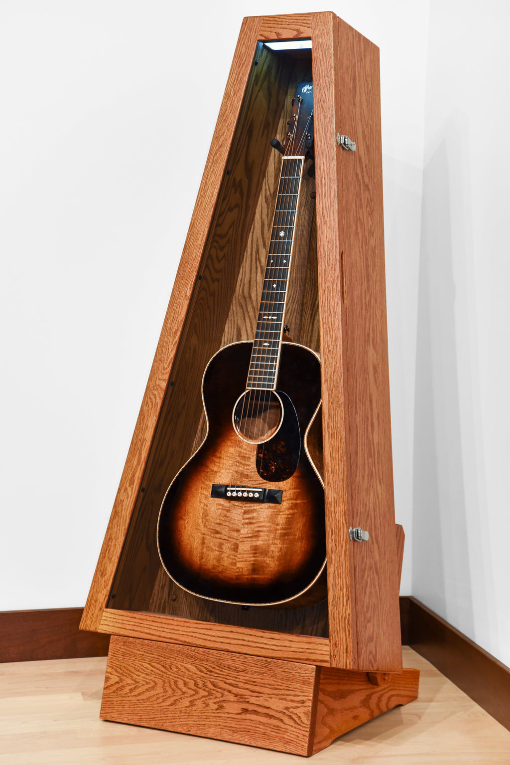 ClimaStand Triangle Humidor with Base - Red Oak with Golden Oak Stain Acoustic Remedy Cases