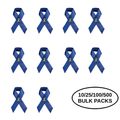 10/25/100/500 Pack Dark Blue Satin Ribbon Awareness Pins The Awareness Company