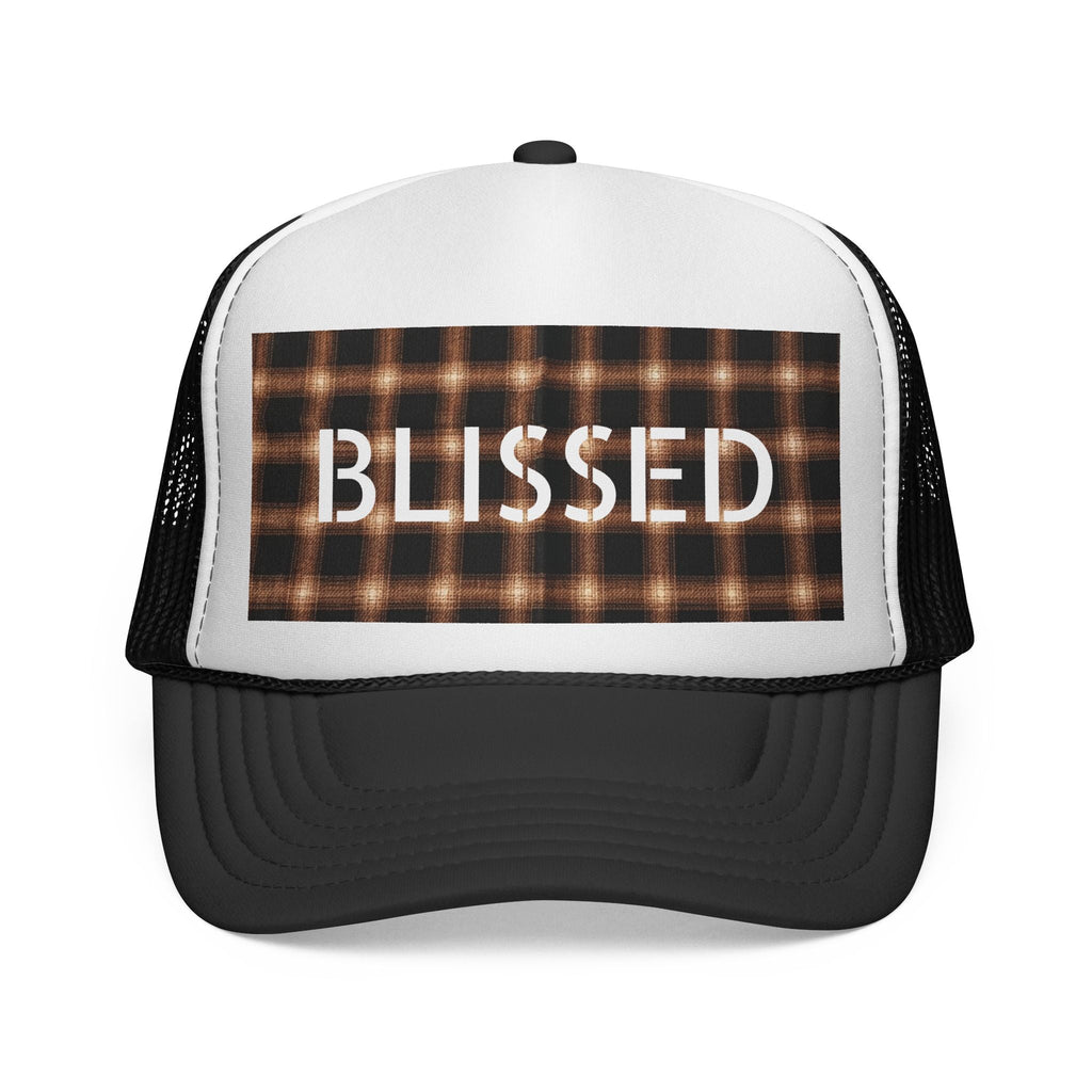 Blissed Plaid Trucker Cap The Vibez Shop