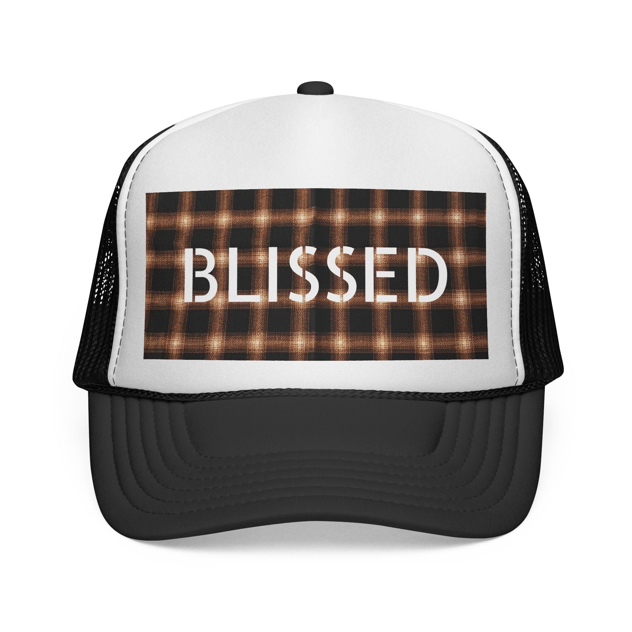 Blissed Plaid Trucker Cap The Vibez Shop