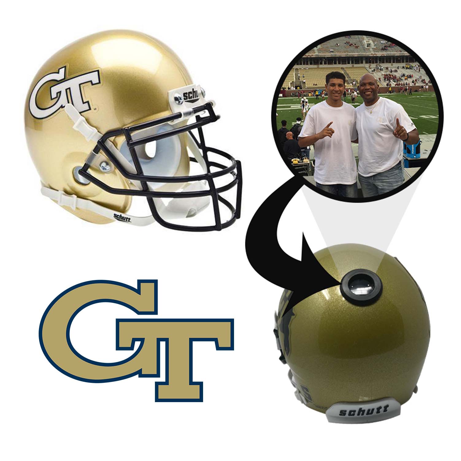 Georgia Tech Yellow Jackets College Football Collectible Mini Helmet - Picture Inside - FANZ Collectibles Fanz Collectibles