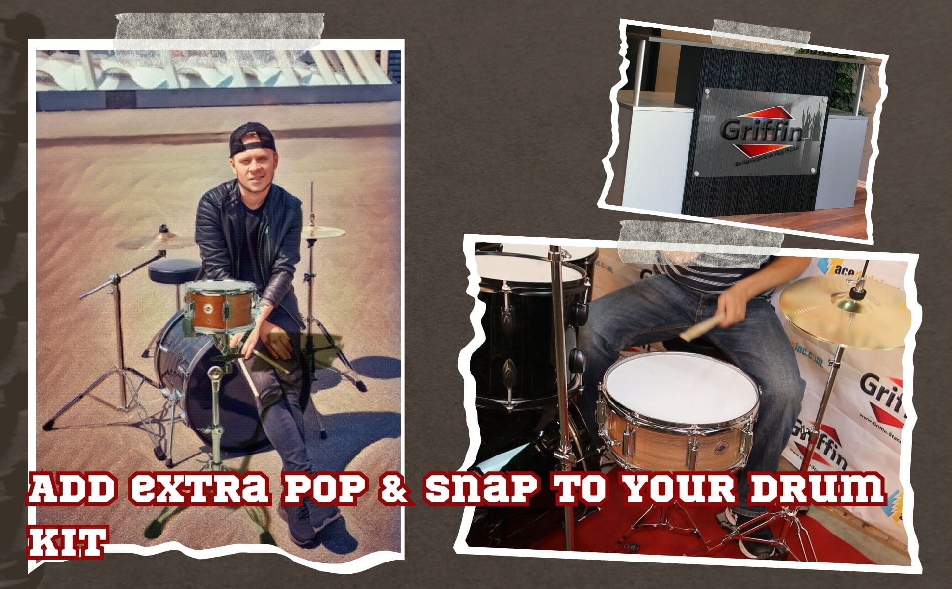 Popcorn Snare Drum by GRIFFIN | Soprano Firecracker 10" x 6" Poplar Wood Shell with Hickory PVC | Concert Percussion Musical Instrument with Drummers Kit Key & Deluxe Snare Strainer Throw Off Set GeekStands.com