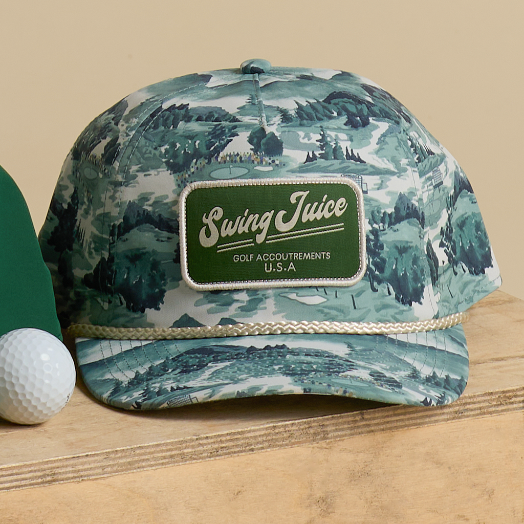 Golf Georgia Landscape Unisex Rope Hat Green O/S SwingJuice LLC