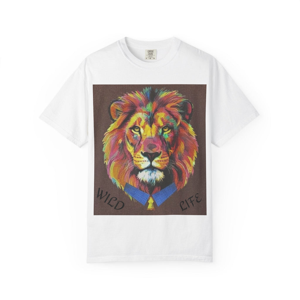 Wild Life Lion Portrait T-Shirt — Colorful Retro Primate Graphic Tee The Vibez Shop