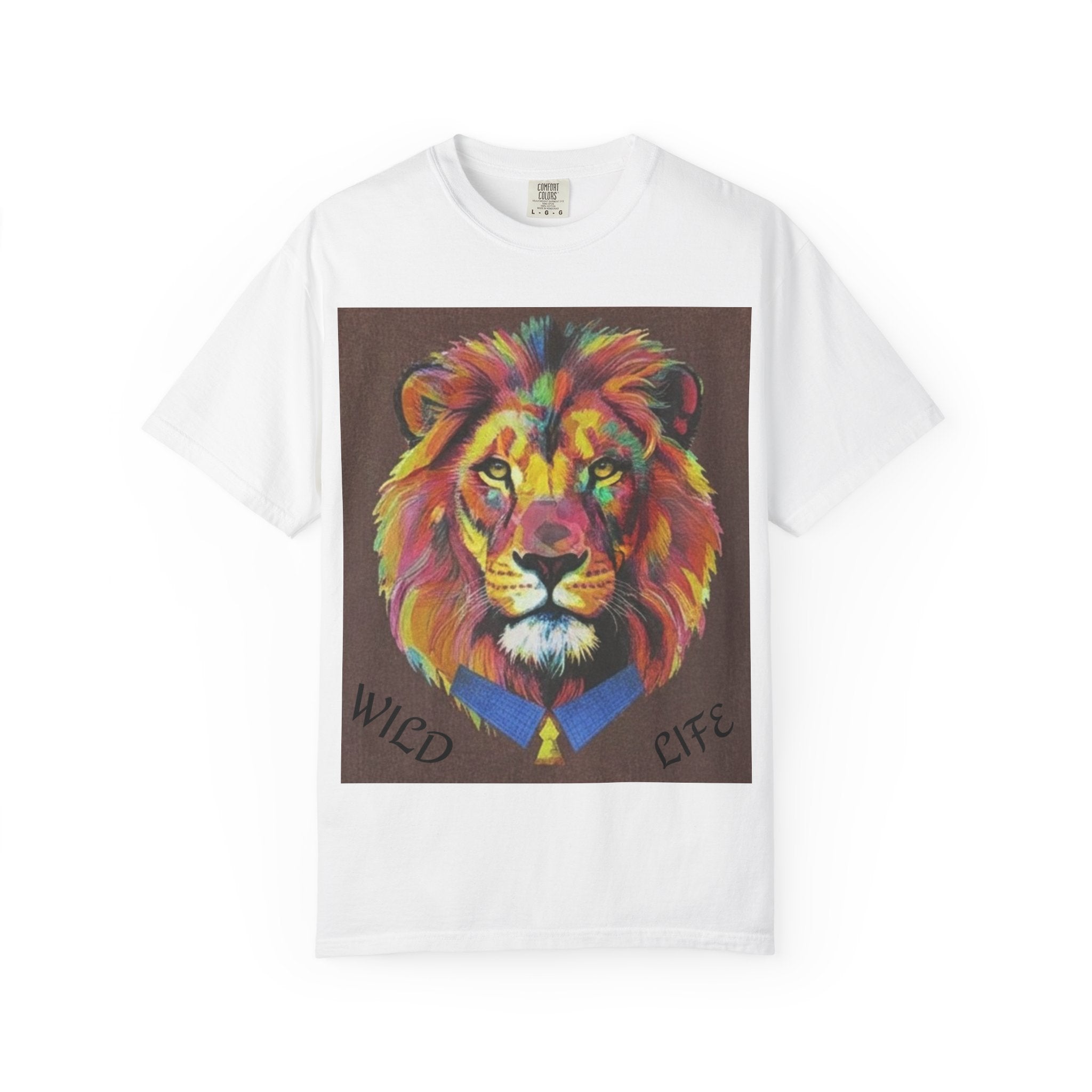 Wild Life Lion Portrait T-Shirt — Colorful Retro Primate Graphic Tee The Vibez Shop