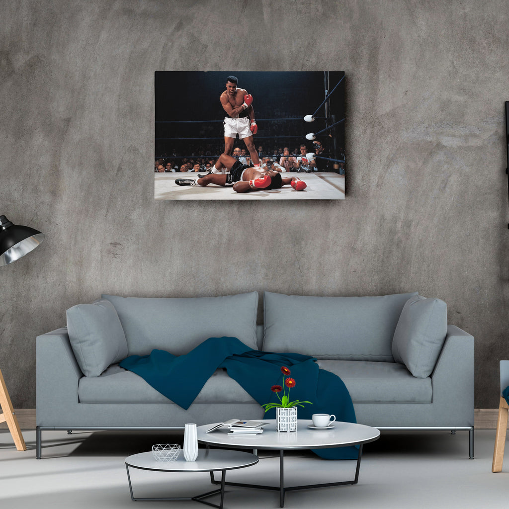Muhammad Ali vs Sonny Liston Canvas – Phantom Punch Boxing Wall Art CanvasBlackArt