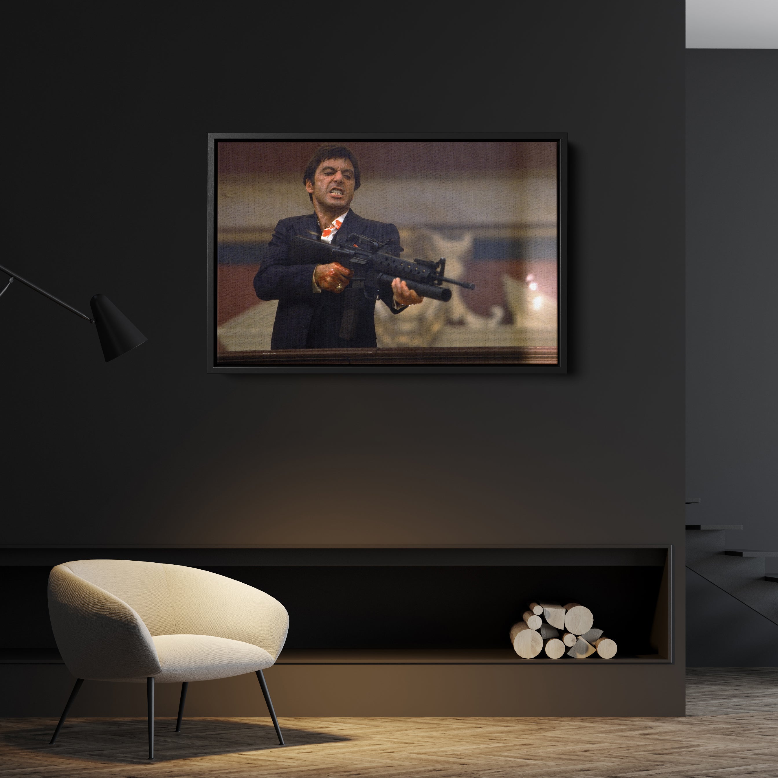 Scarface Canvas – Tony Montana Wall Art for Man Cave CanvasBlackArt