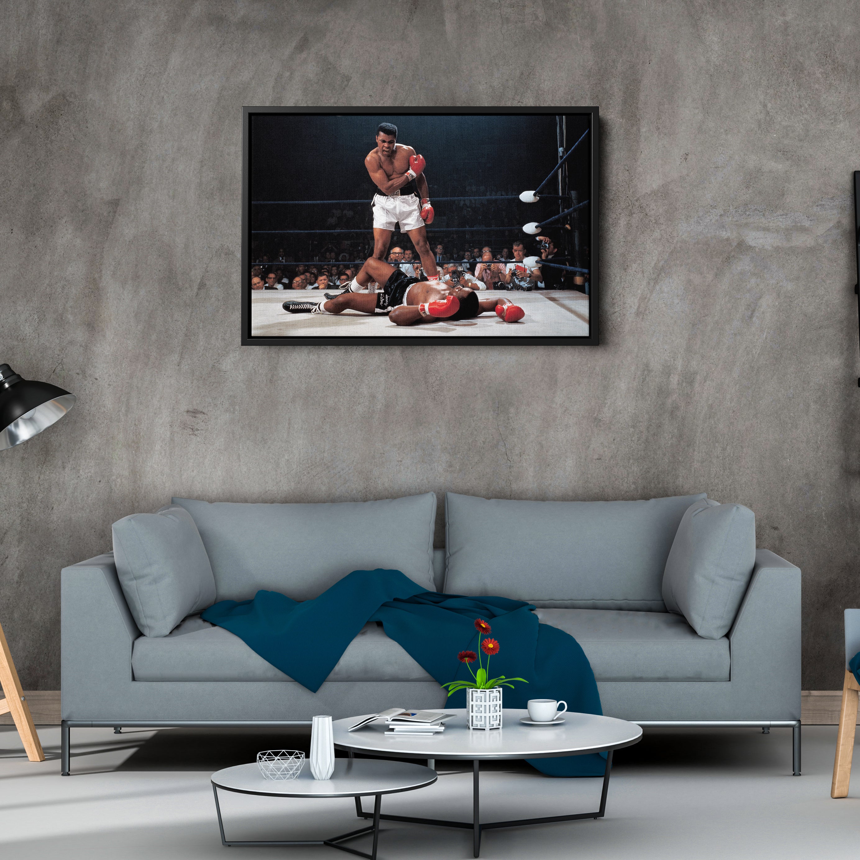Muhammad Ali vs Sonny Liston Canvas – Phantom Punch Boxing Wall Art CanvasBlackArt