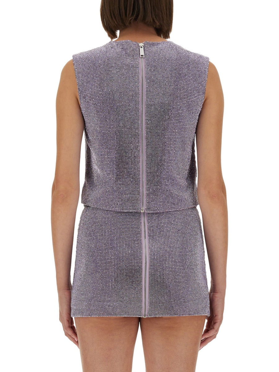 Self-Portrait Women Metal Mesh Top Luosophy