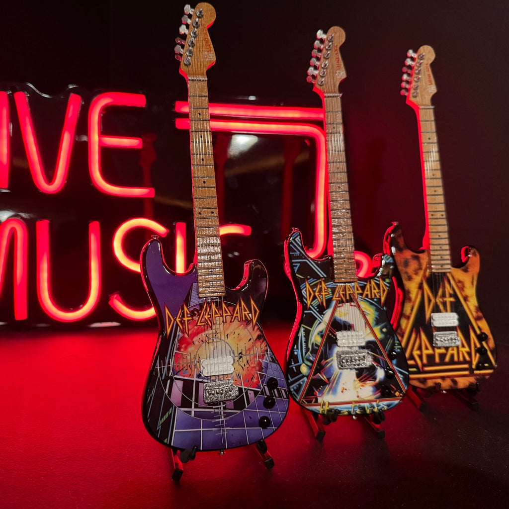Def Leppard’s “Hysteria” Collectible Miniature Guitar The Mini Axe