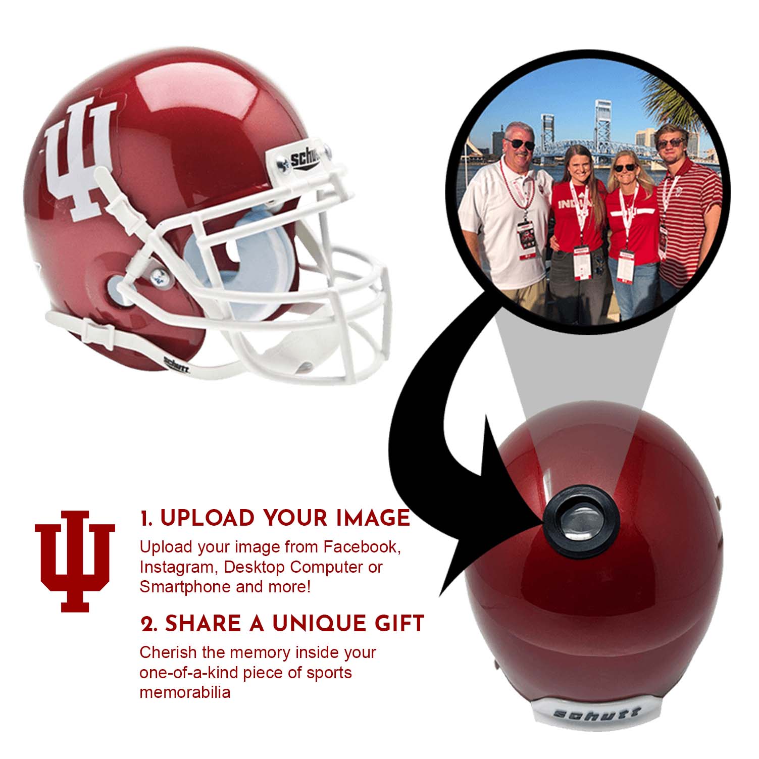Indiana Hoosiers College Football Collectible Mini Helmet - Picture Inside - FANZ Collectibles Fanz Collectibles