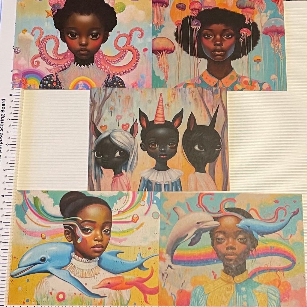 Black Art Postcard | Black Girl Unicorns + Forest Fantasy artwork Black Magic Social Club