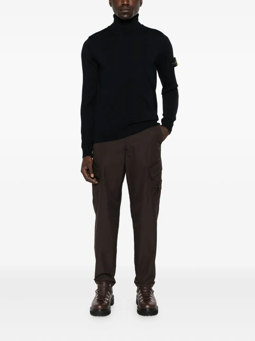Stone Island Men Ribbed Wool Turtleneck Sweater Luosophy