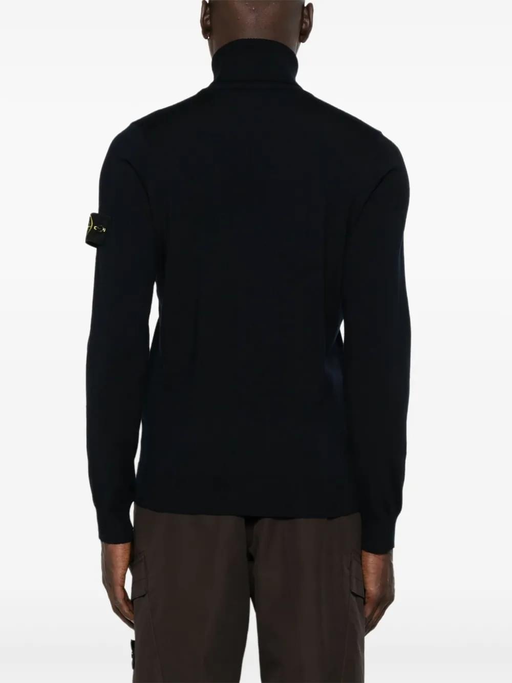 Stone Island Men Ribbed Wool Turtleneck Sweater Luosophy