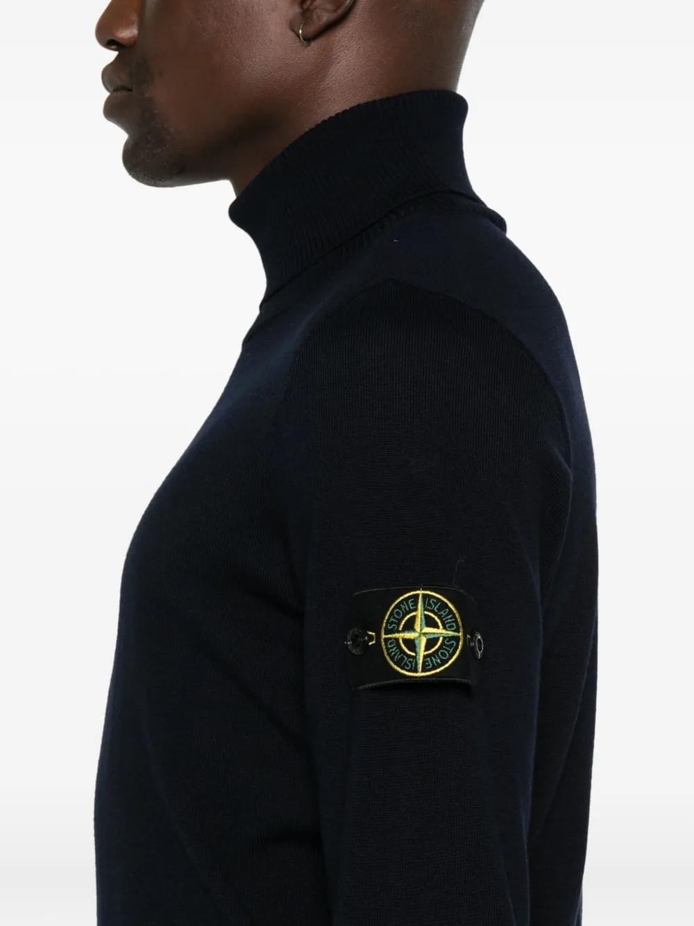 Stone Island Men Ribbed Wool Turtleneck Sweater Luosophy
