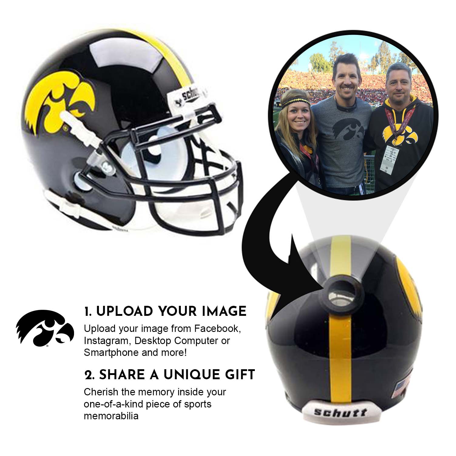 Iowa Hawkeyes College Football Collectible Mini Helmet - Picture Inside - FANZ Collectibles Fanz Collectibles