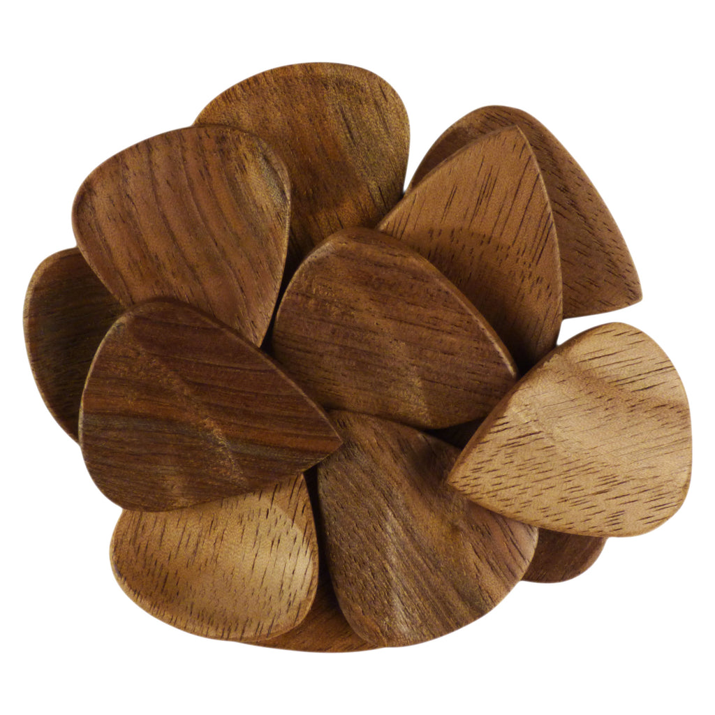 Walnut Wood Guitar Or Bass Pick - 3.0 mm Ultra Heavy Gauge - 351 Groove Shape - Natural Finish Handmade Specialty Exotic Plectrum Exotic Plectrums