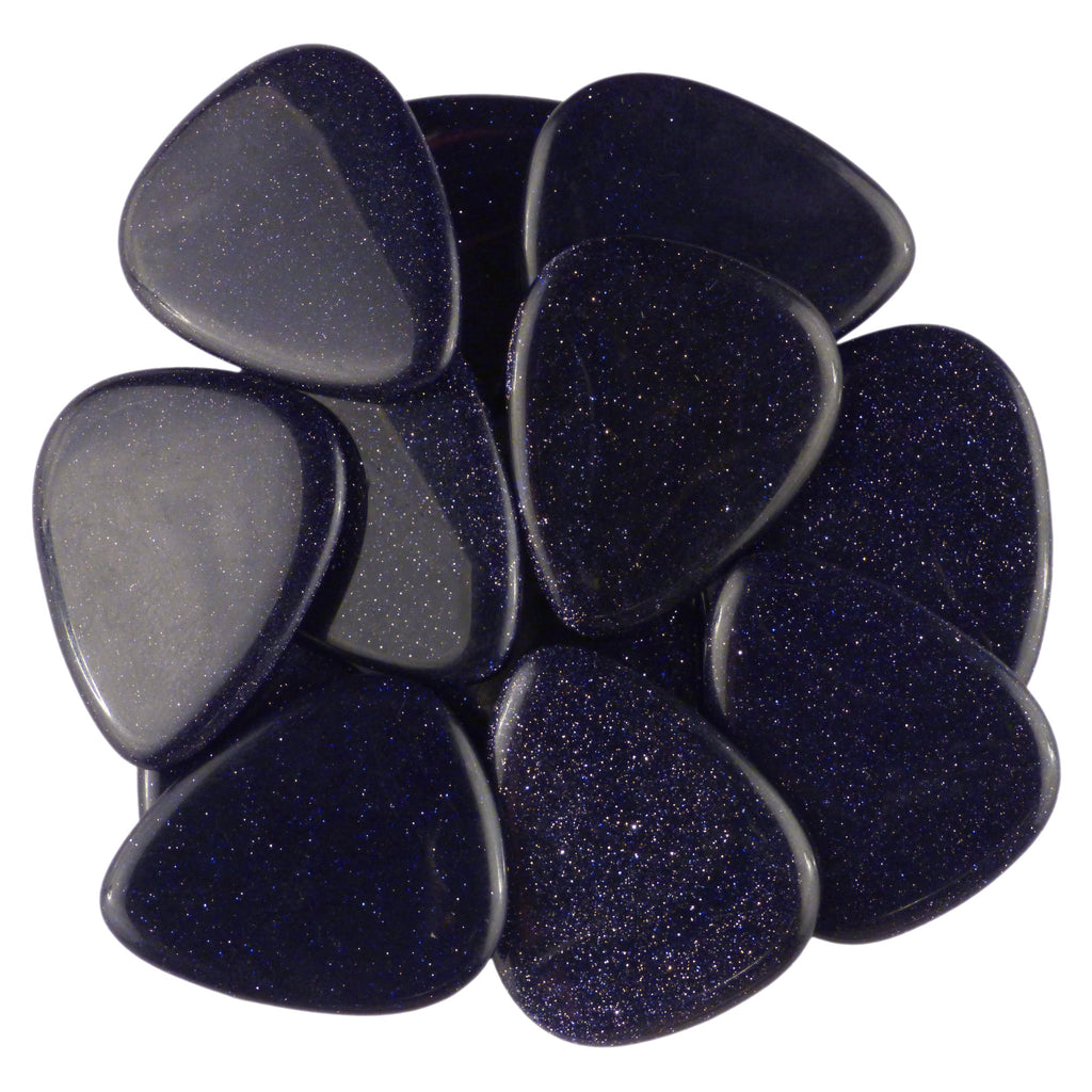 Blue Sandstone Stone Guitar Or Bass Pick - 3.0 mm Ultra Heavy Gauge - 351 Shape - Specialty Handmade Gemstone Exotic Plectrum Exotic Plectrums
