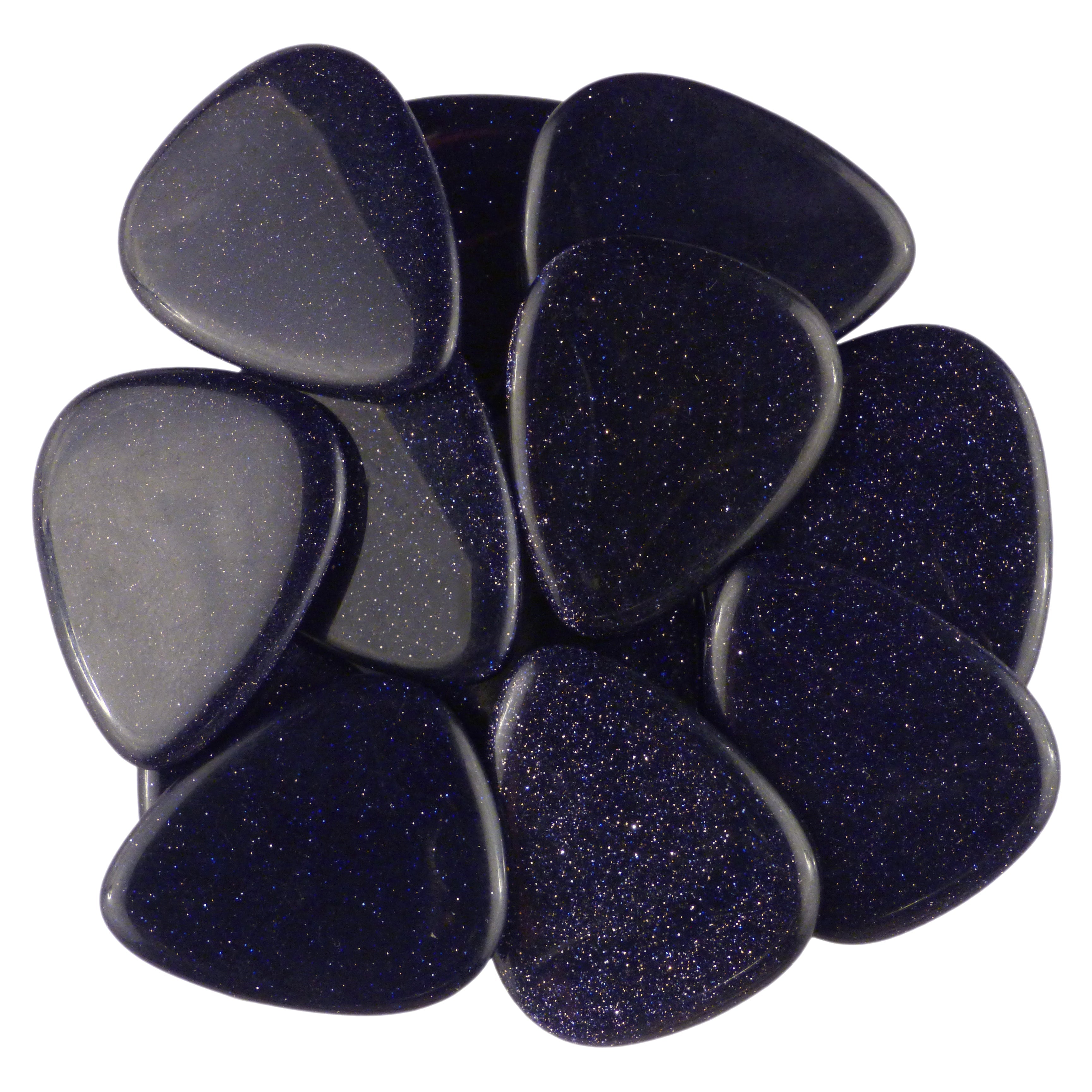 Blue Sandstone Stone Guitar Or Bass Pick - 3.0 mm Ultra Heavy Gauge - 351 Shape - Specialty Handmade Gemstone Exotic Plectrum Exotic Plectrums