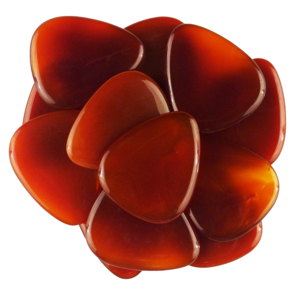 Carnelian Stone Guitar Or Bass Pick - 3.0 mm Ultra Heavy Gauge - 351 Shape - Specialty Handmade Gemstone Exotic Plectrum Exotic Plectrums