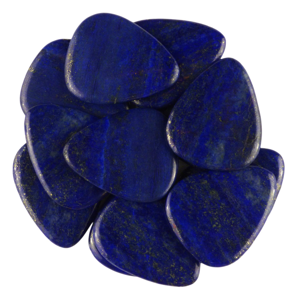 Lapis Lazuli Stone Guitar Or Bass Pick - 3.0 mm Ultra Heavy Gauge - 351 Shape - Specialty Handmade Gemstone Exotic Plectrum Exotic Plectrums
