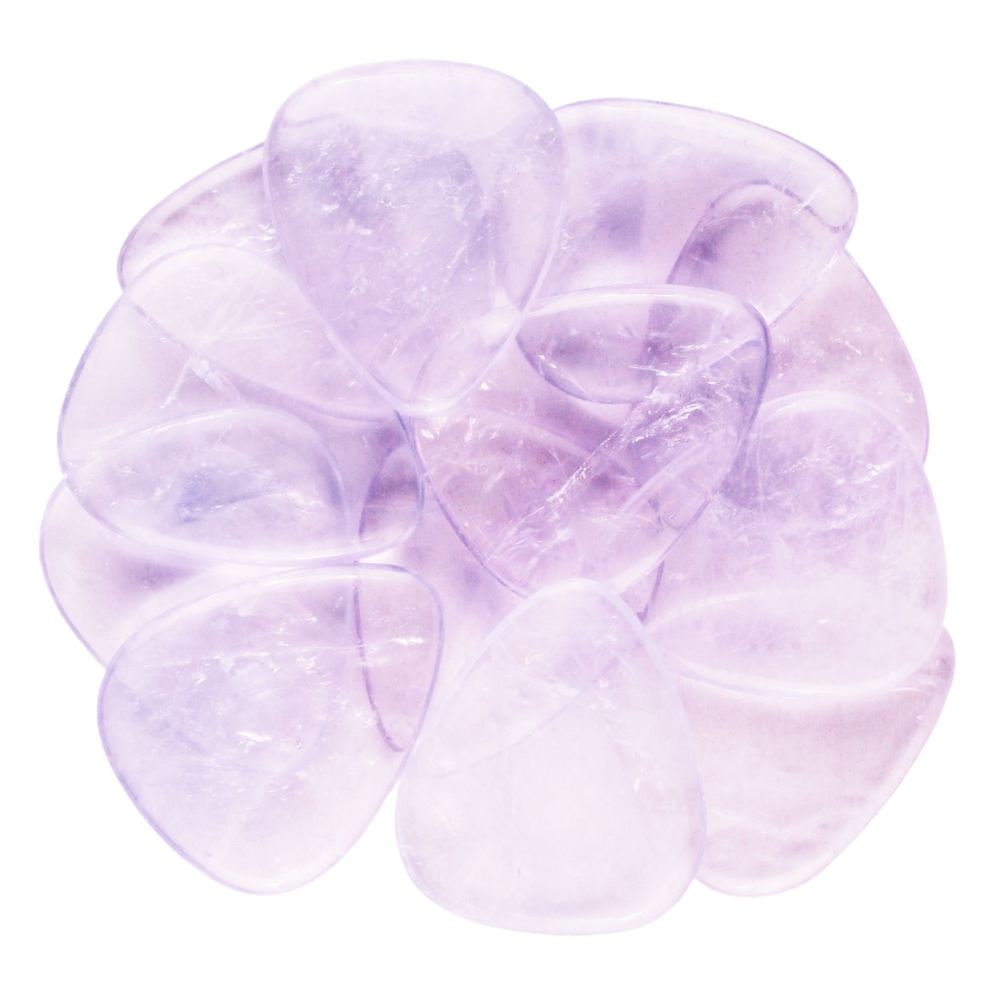 Light Amethyst Stone Guitar Or Bass Pick - 3.0 mm Ultra Heavy Gauge - 351 Shape - Specialty Handmade Gemstone Exotic Plectrum Exotic Plectrums