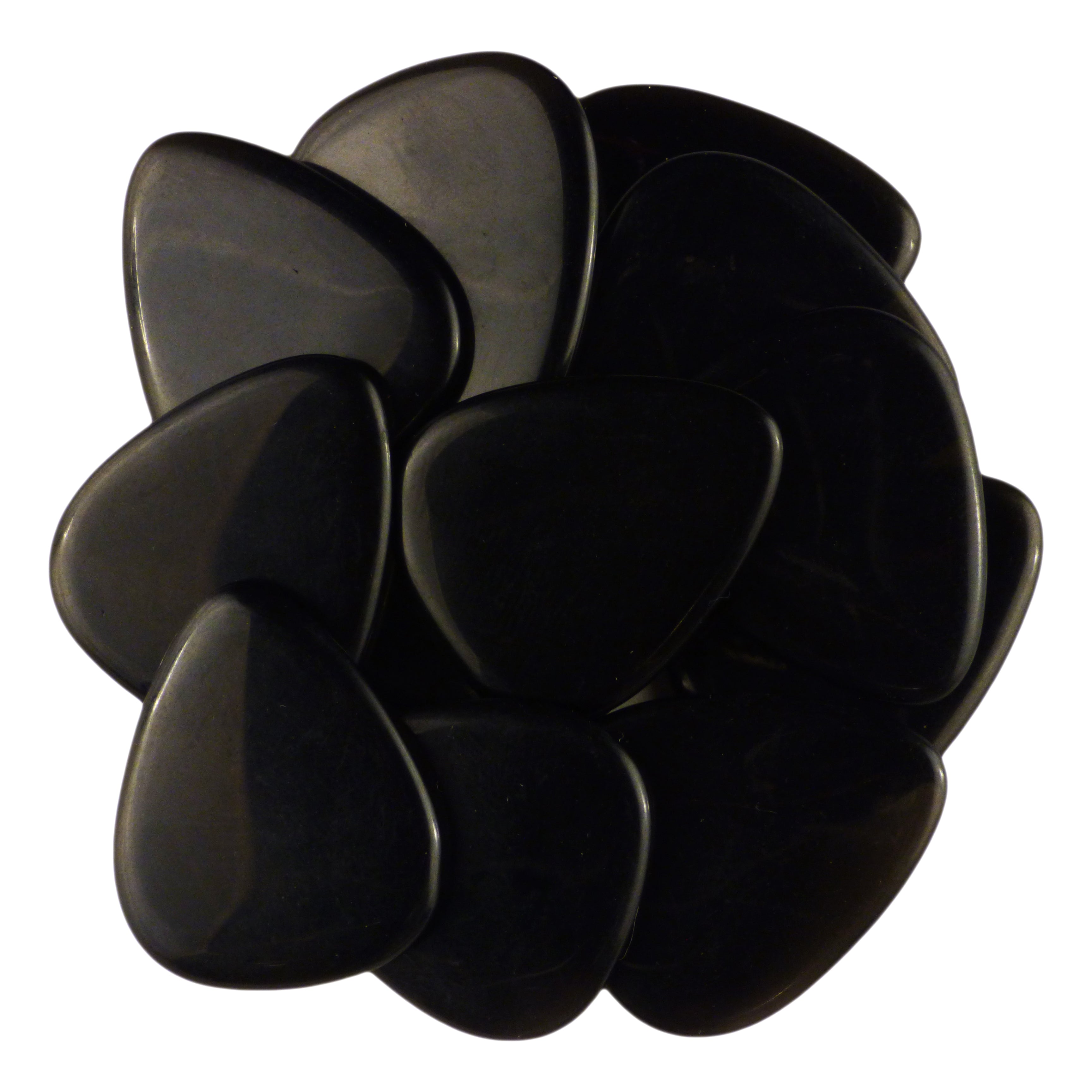 Black Obsidian Volcanic Glass Stone Guitar Pick - 3.0 mm Ultra Heavy Gauge - 351 Shape - Specialty Handmade Exotic Plectrum Exotic Plectrums