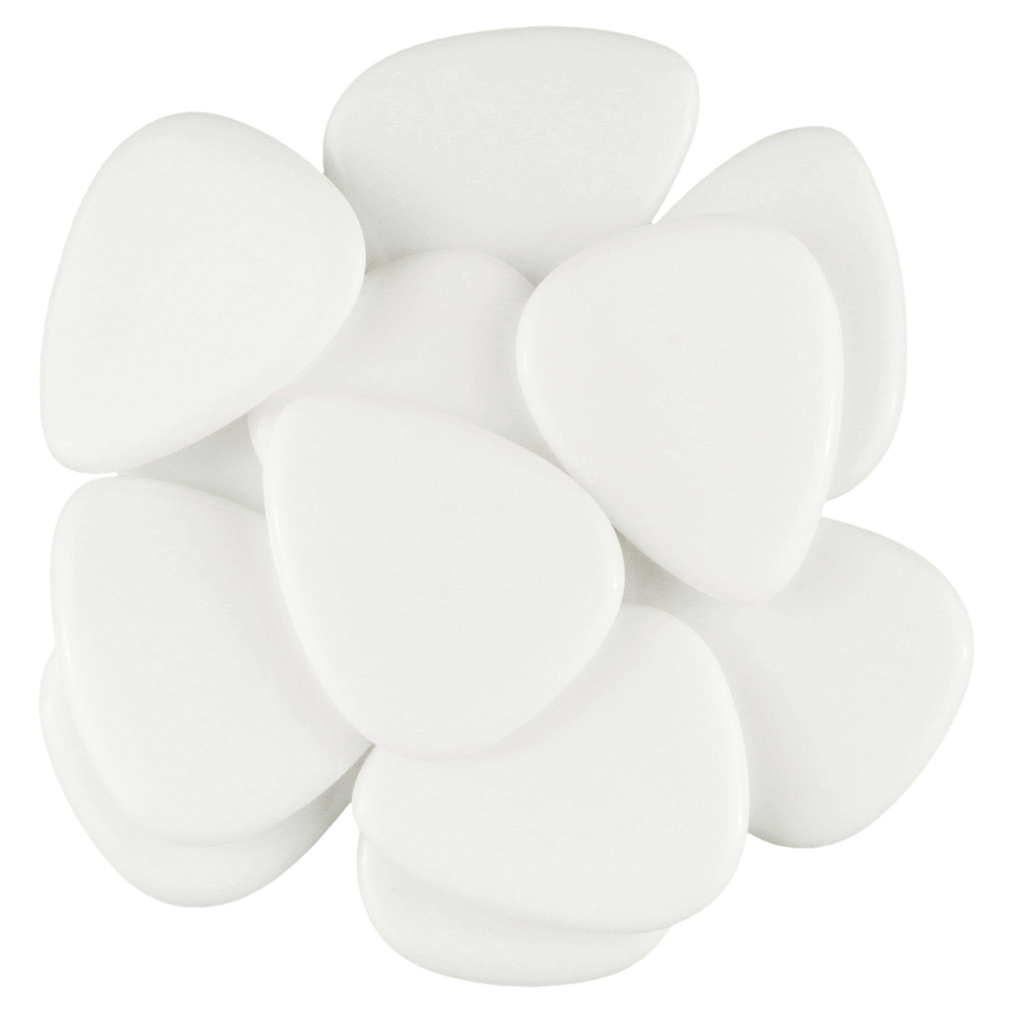 White Agate Stone Guitar Or Bass Pick - 3.0 mm Ultra Heavy Gauge - 351 Shape - Specialty Handmade Gemstone Exotic Plectrum Exotic Plectrums