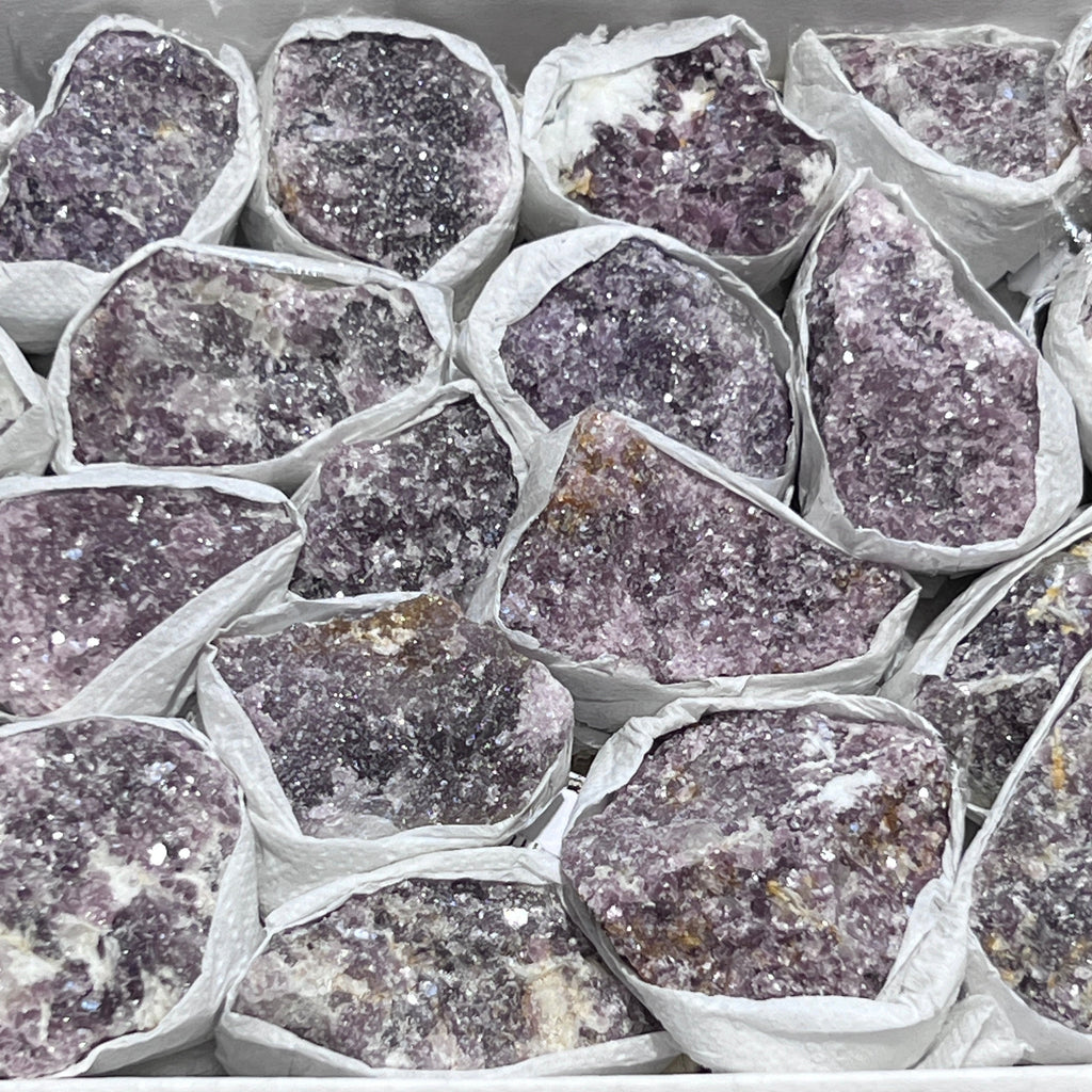 Lilac Lepidolite Crystals (Avg 3 LBs) Box Flat Bulk Wholesale Lot Rough Raw Stones Natural Gemstones Amazing Crystals