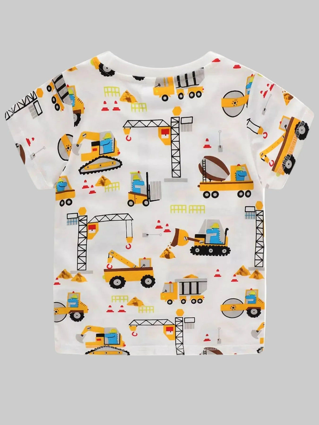 Toddler Boys Construction Vehicle Print Crew Neck Short Sleeve T-Shirt NicholesGifts