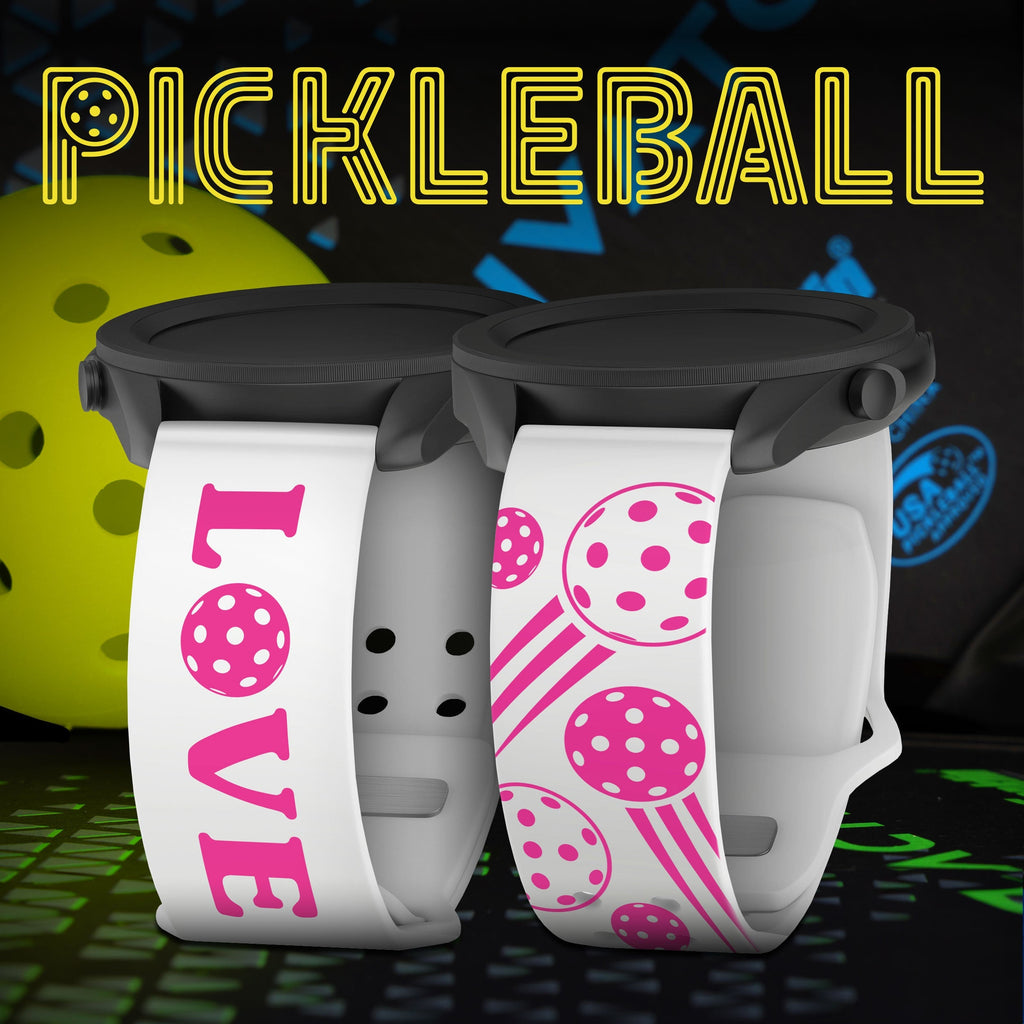 Pickleball Brights HD  Watchband for Samsung, Garmin, Fossil, and More Affinity Bands