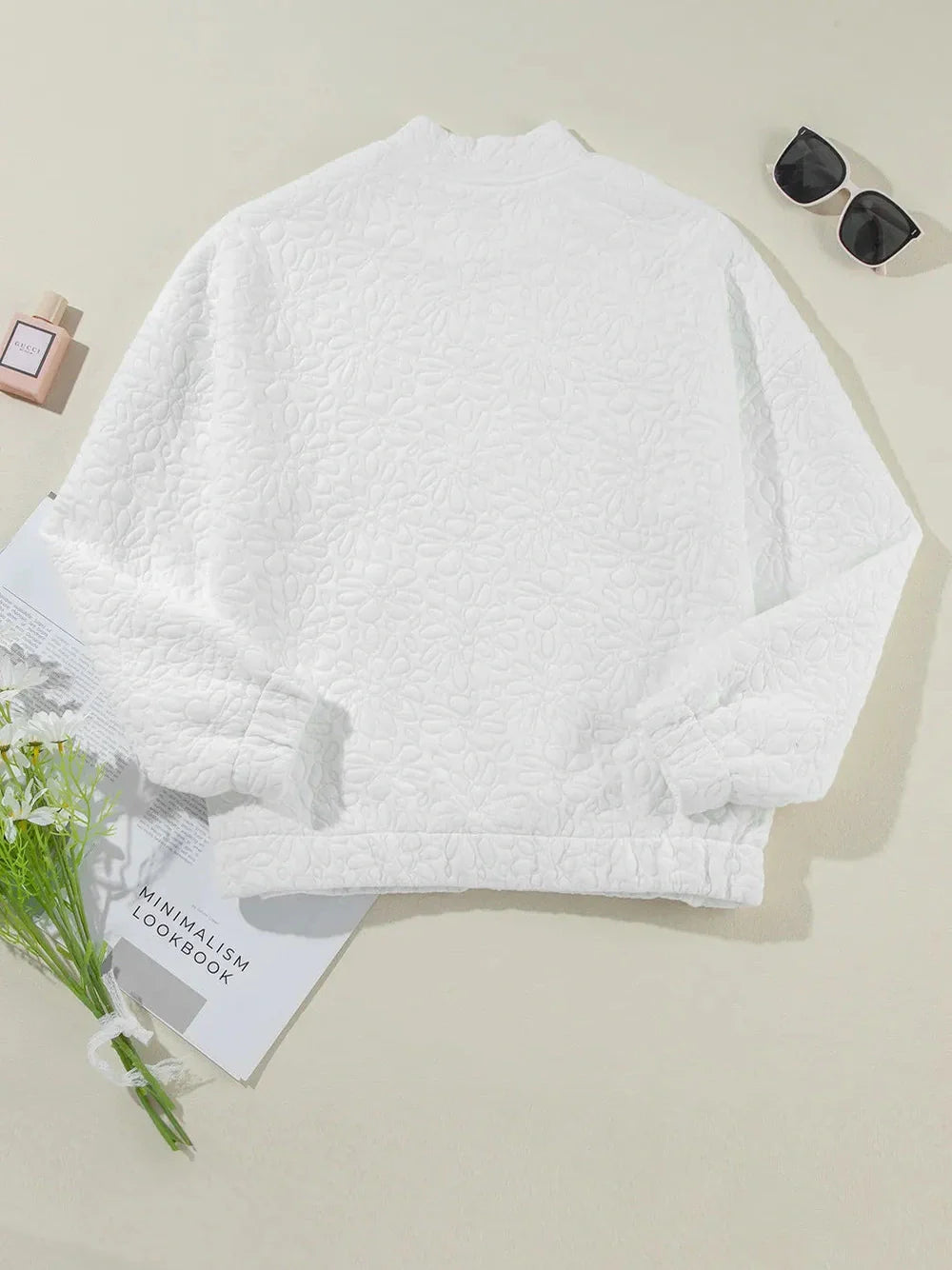 Baseball Collar Floral Quilted Jacket NicholesGifts