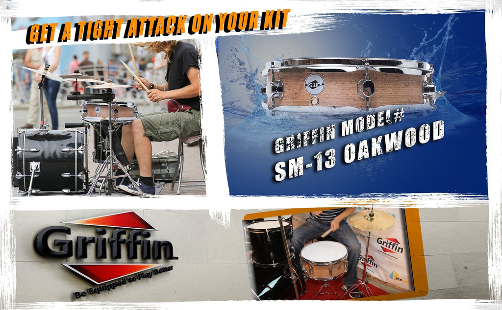 Piccolo Snare Drum 13" x 3.5" by GRIFFIN - 100% Poplar Shell with Oak Wood Finish & Coated Drum Head - Professional Marching Drummers Percussion GeekStands.com