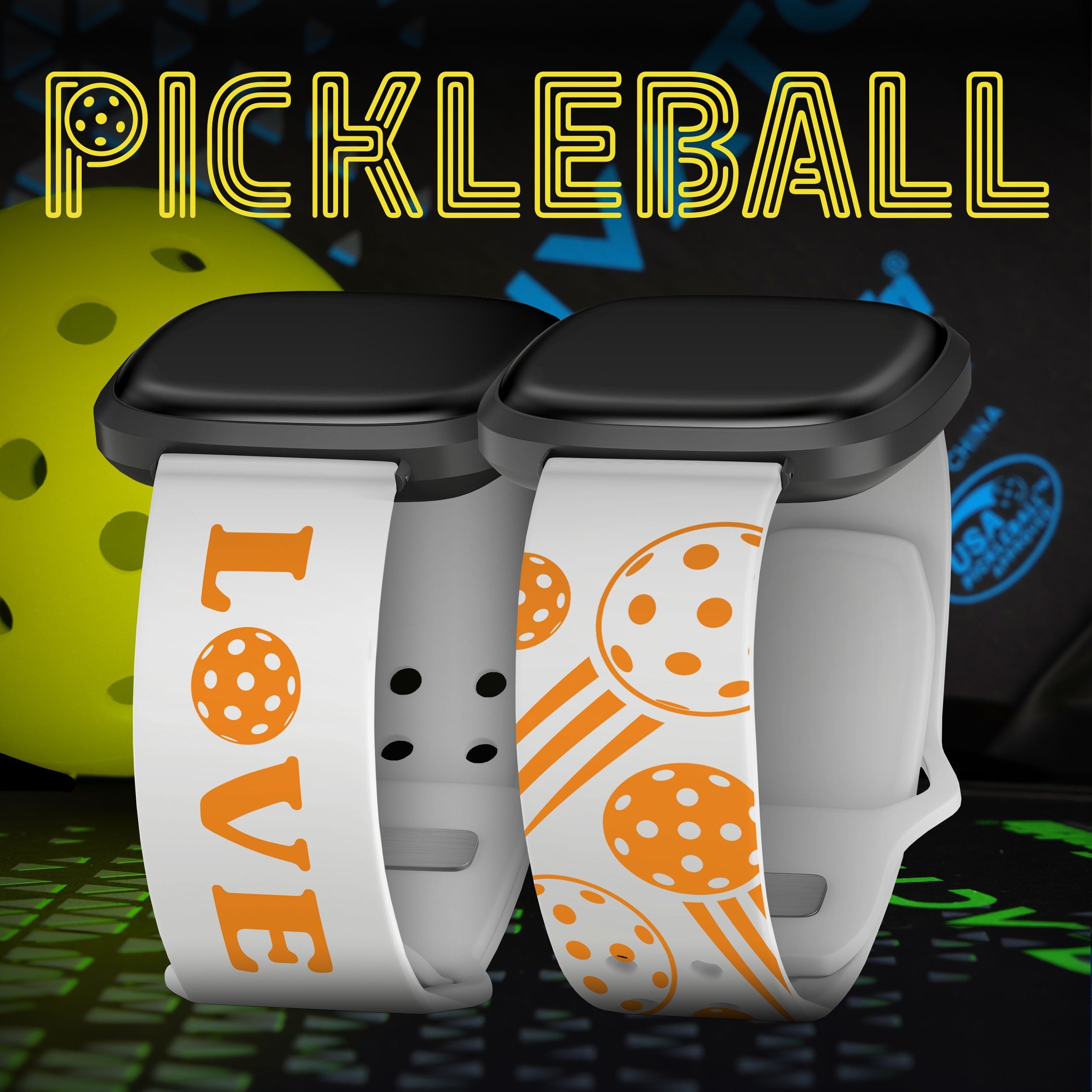 Pickleball Brights HD Fitbit Versa 3 & Sense 1 Watch Band Affinity Bands