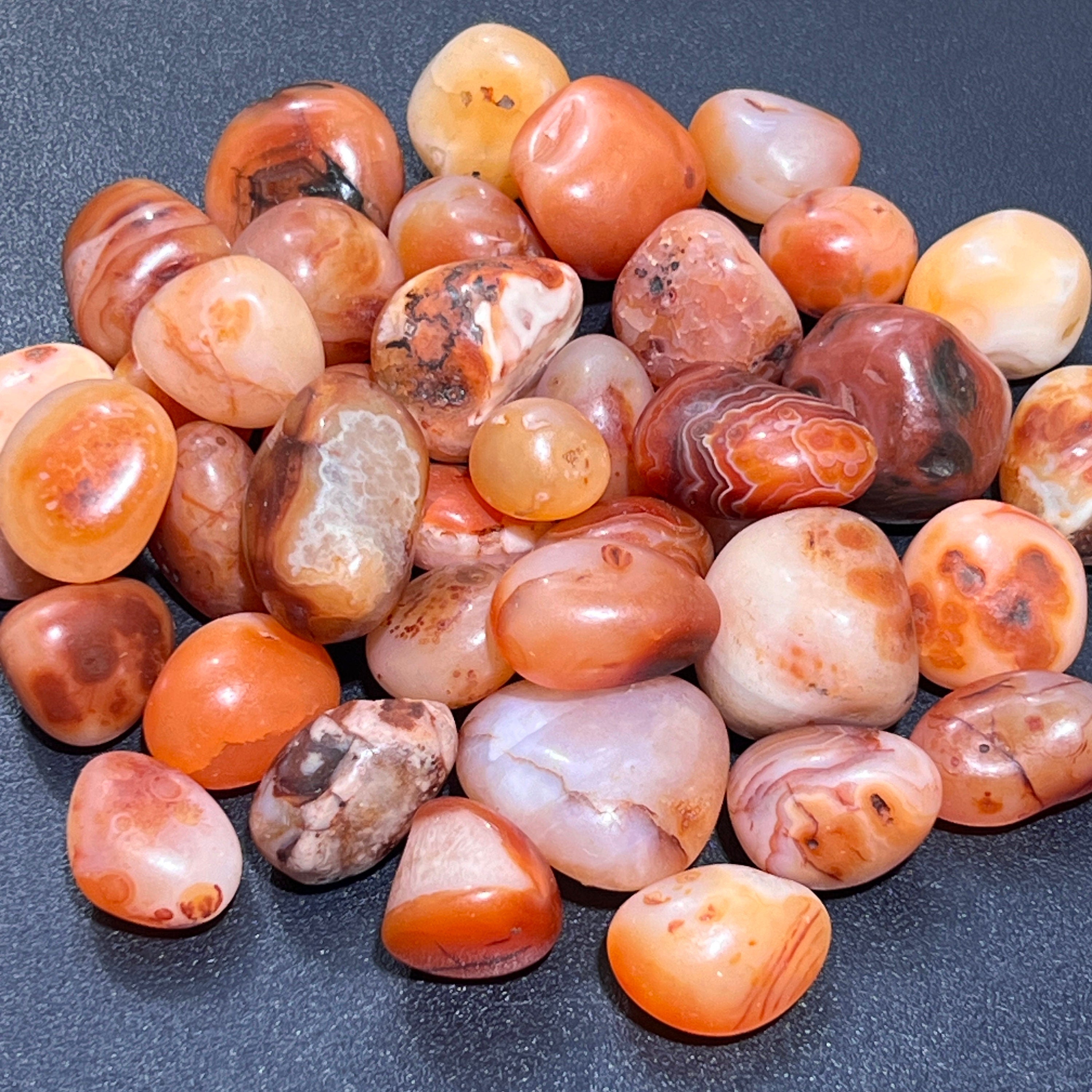 Red Carnelian Agate Tumbled Stones (By The Piece Or Pound) Bulk Wholesale Lot Amazing Crystals