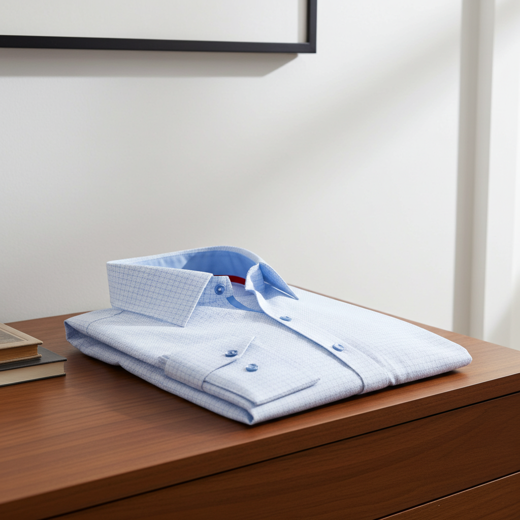 James Button-Up Shirt With Contrast Details // Blue Check // Contemporary Fit (Regular) LEVINAS® Official