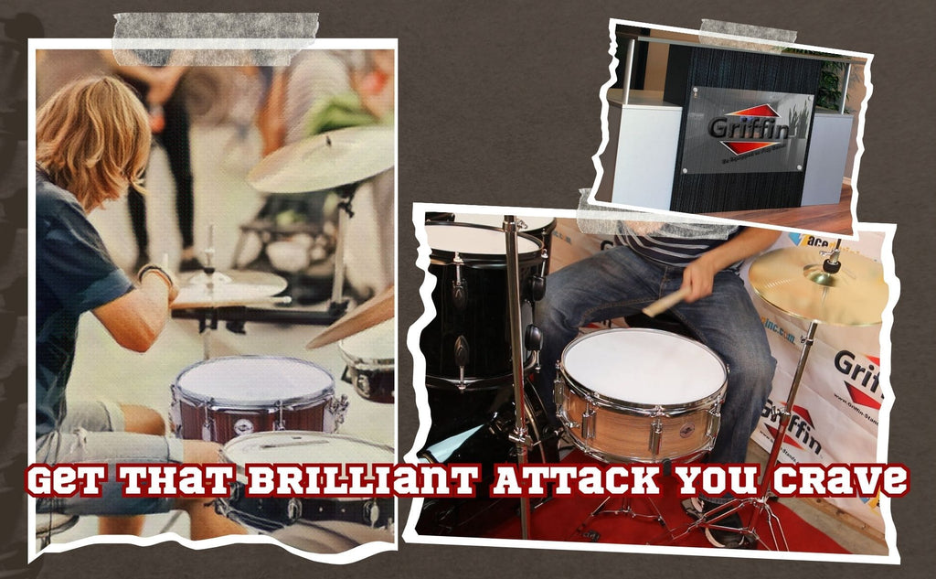Snare Drum by GRIFFIN | 14" x 5.5"  Black Hickory PVC & Coated Head on Poplar Wood Shell | Acoustic Marching Percussion Instrument Set, Drummers Key, 8 Metal Tuning Lugs & Snare Strainer Throw Off Kit GeekStands.com