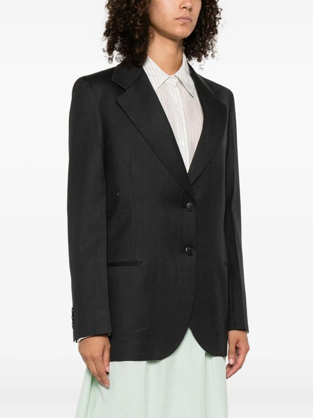 Prada Women Notched-Lapels Wool Blazer Luosophy