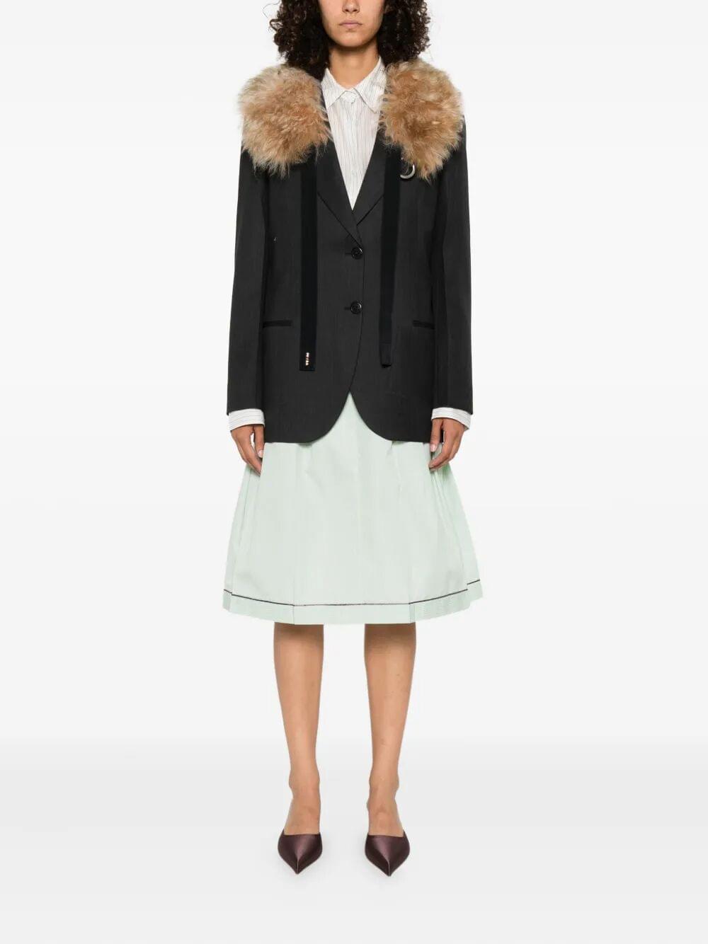 Prada Women Notched-Lapels Wool Blazer Luosophy