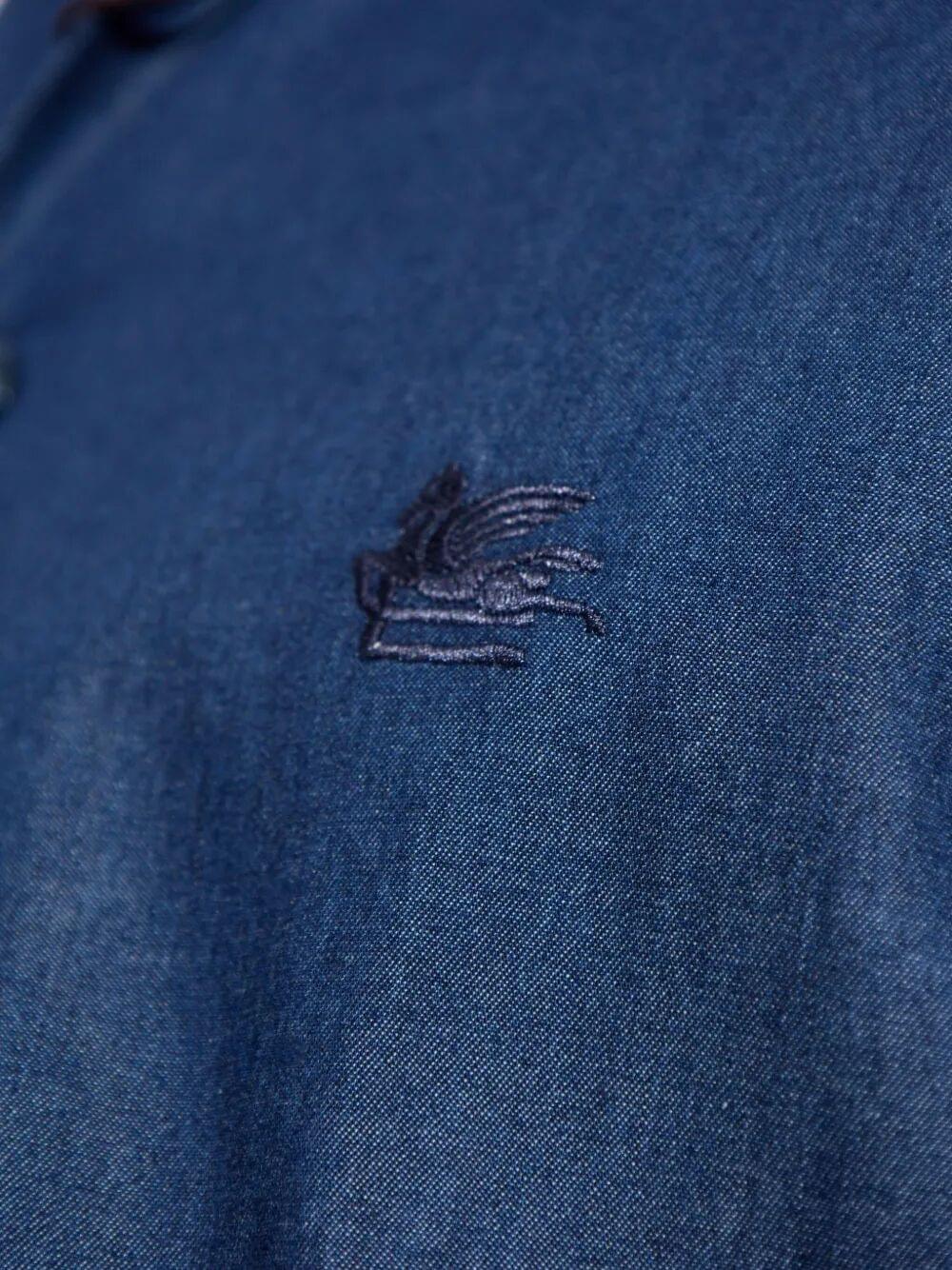 Etro Men Embroidered Logo Cotton Shirt Luosophy