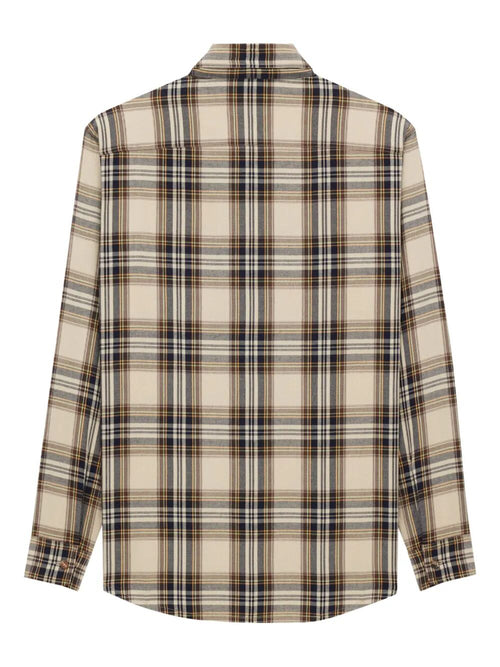 Saint Laurent Women Cassandre Lavallière Shirt In Cotton Tartan Luosophy