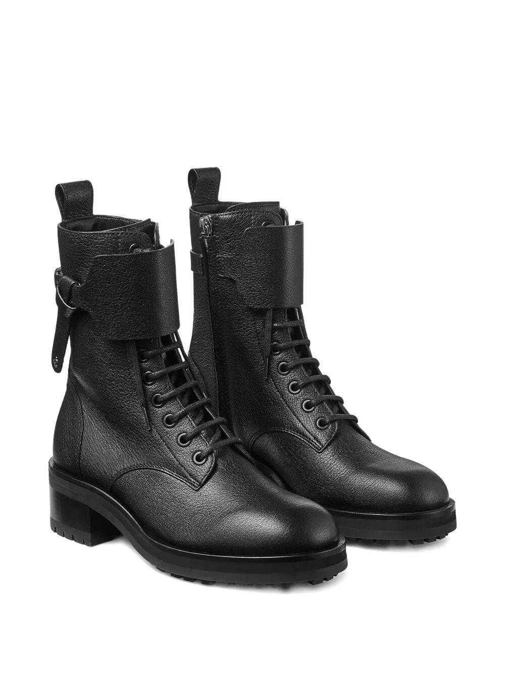 Jimmy Choo Women Rosabel Leather Lace-Up Combat Boots Luosophy